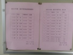 千驮谷日本语学校墙上信息栏